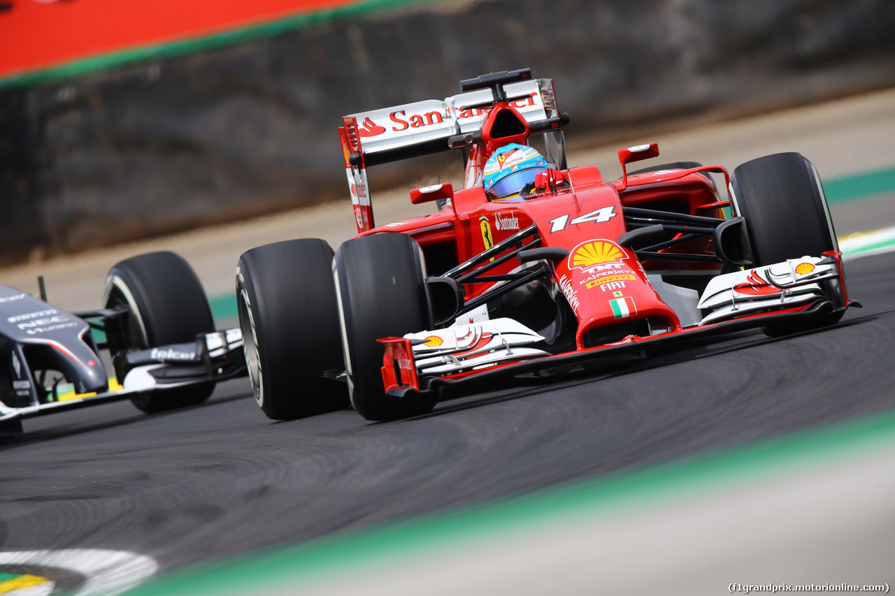 GP BRASILE, 07.11.2014 - Prove Libere 1, Fernando Alonso (ESP) Ferrari F14-T