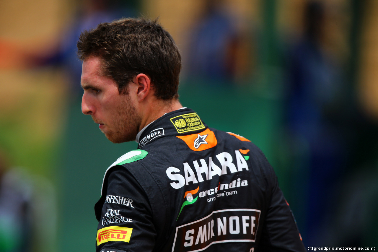 GP BRASILE, 07.11.2014 - Prove Libere 1, Crash, Daniel Juncadella (ESP) Sahara Force India F1 VJM07 Test e Reserve Driver