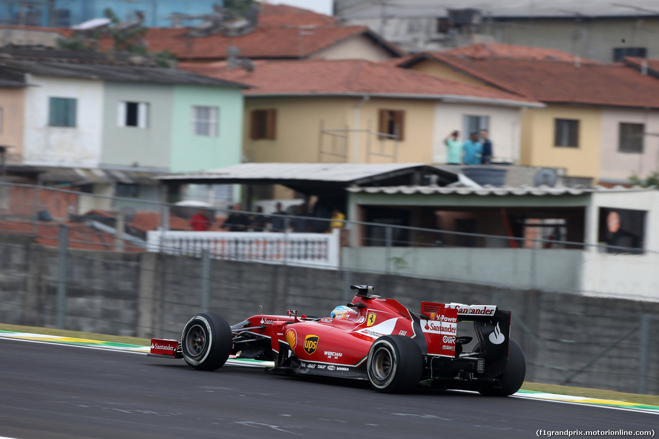 GP BRASILE, 07.11.2014 - Prove Libere 1, Fernando Alonso (ESP) Ferrari F14-T
