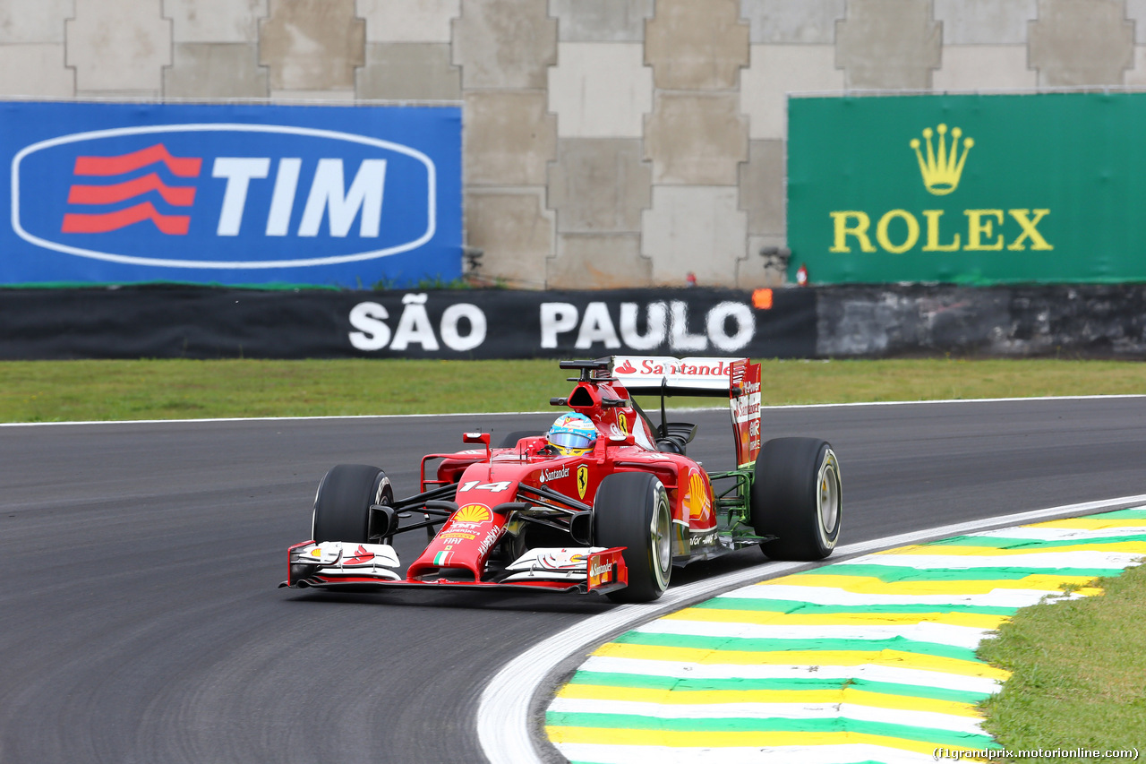 GP BRASILE, 07.11.2014 - Prove Libere 1, Fernando Alonso (ESP) Ferrari F14-T