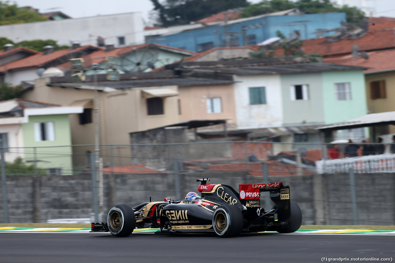 GP BRASILE, 07.11.2014 - Prove Libere 1, Romain Grosjean (FRA) Lotus F1 Team E22