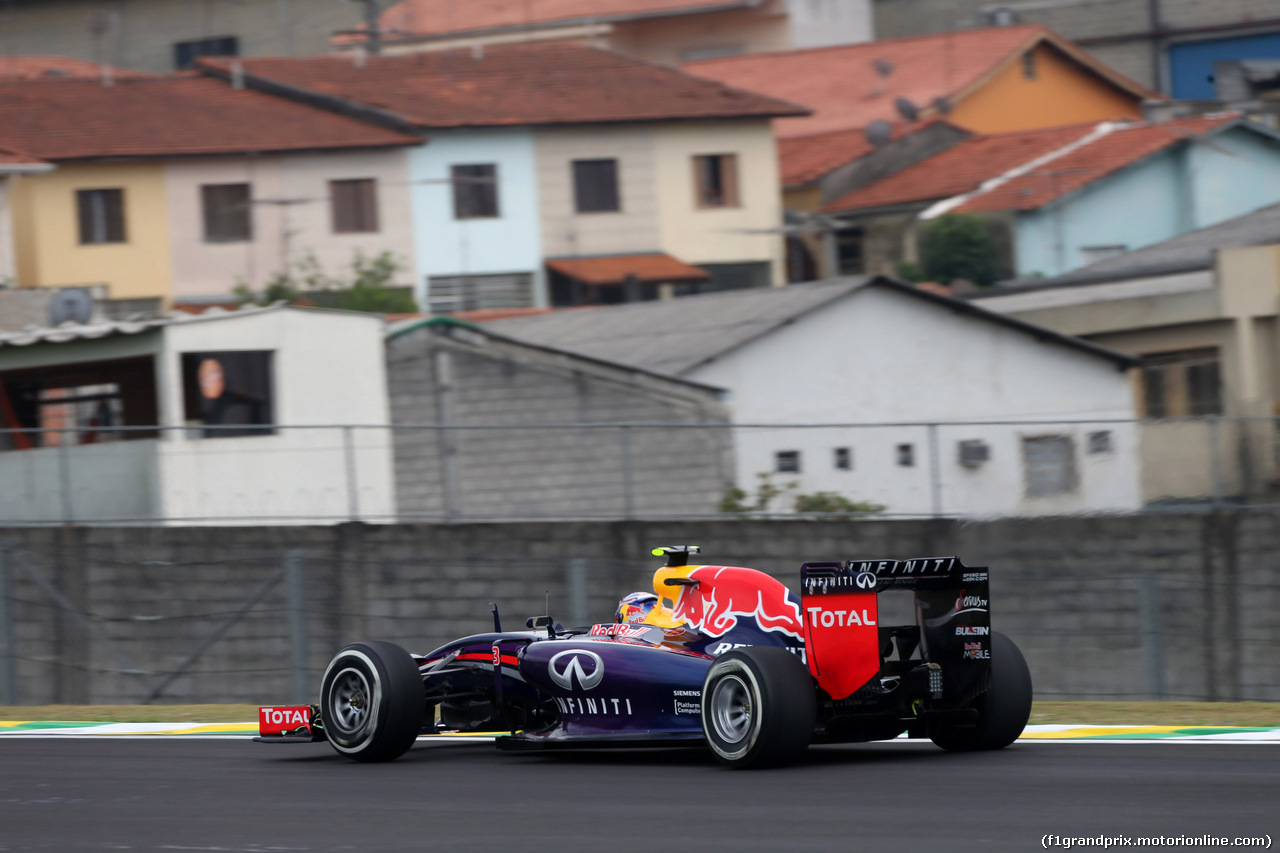 GP BRASILE, 07.11.2014 - Prove Libere 1, Daniel Ricciardo (AUS) Red Bull Racing RB10