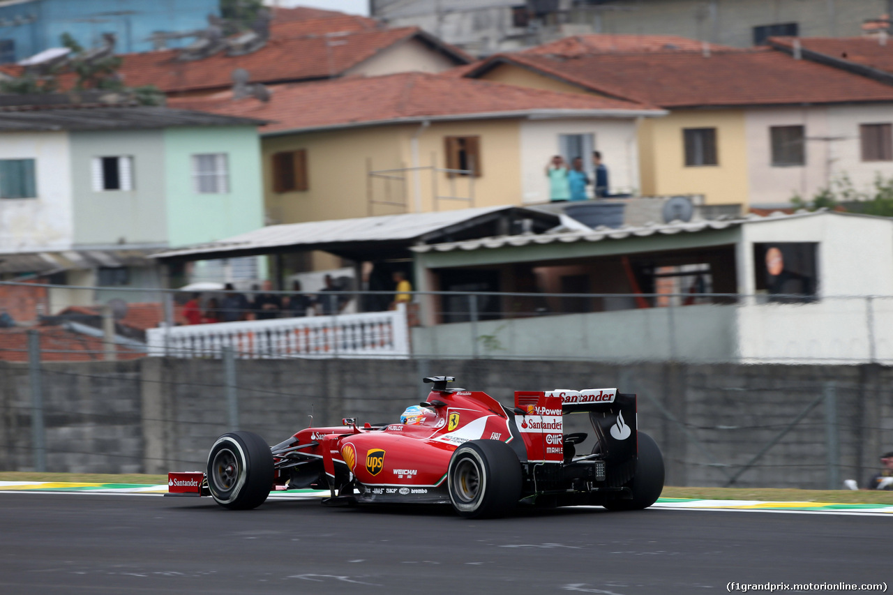 GP BRASILE, 07.11.2014 - Prove Libere 1, Fernando Alonso (ESP) Ferrari F14-T