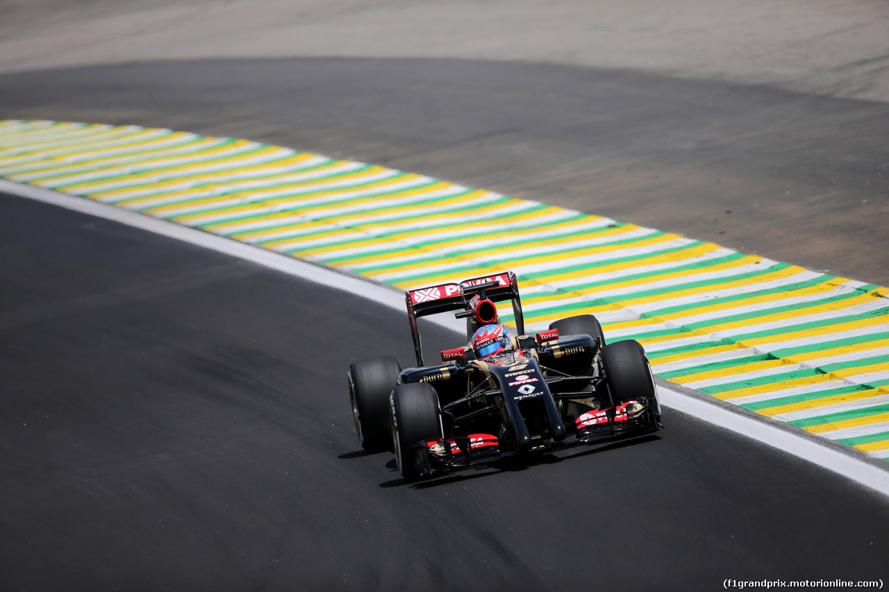 GP BRASILE, 07.11.2014 - Prove Libere 2, Romain Grosjean (FRA) Lotus F1 Team E22
