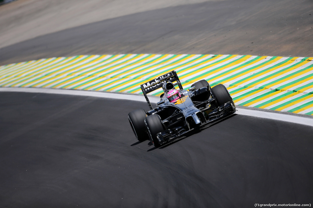 GP BRASILE, 07.11.2014 - Prove Libere 2, Jenson Button (GBR) McLaren Mercedes MP4-29