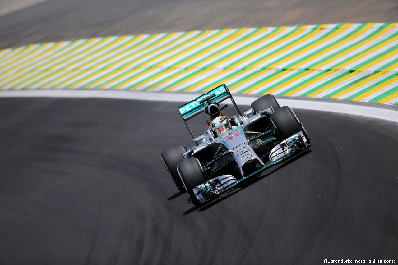 GP BRASILE, 07.11.2014 - Prove Libere 2, Lewis Hamilton (GBR) Mercedes AMG F1 W05