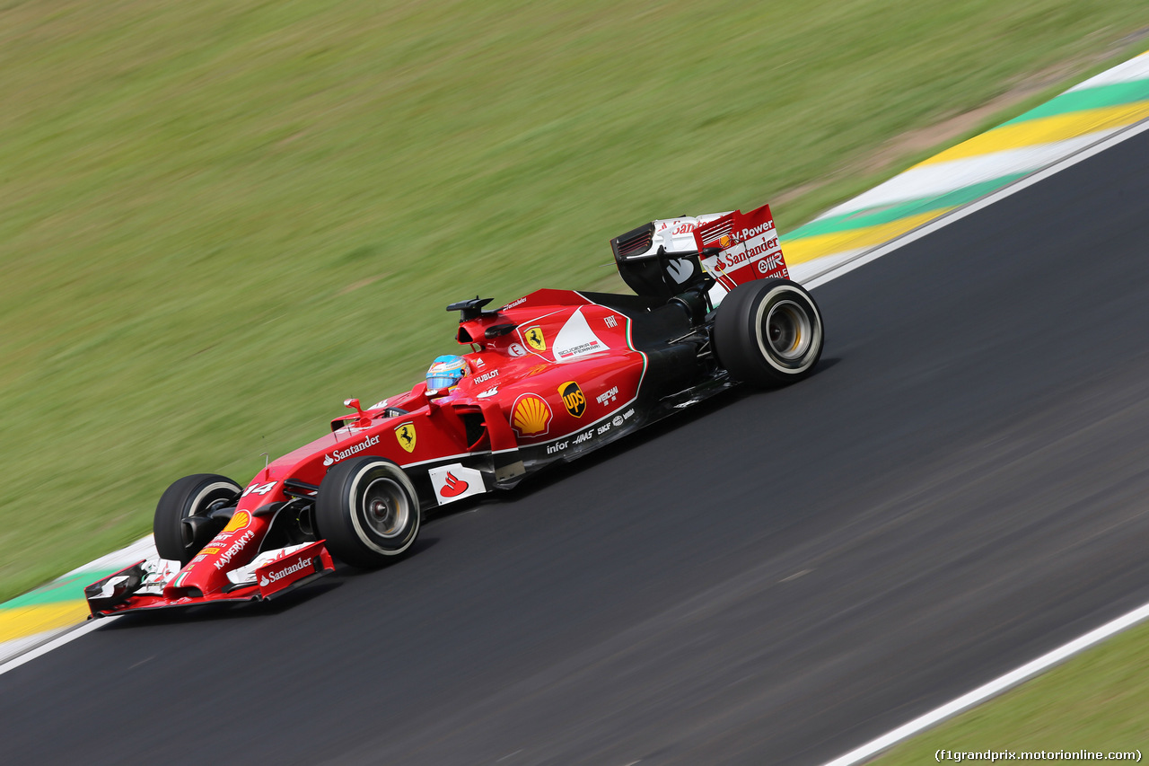 GP BRASILE, 07.11.2014 - Prove Libere 2, Fernando Alonso (ESP) Ferrari F14-T