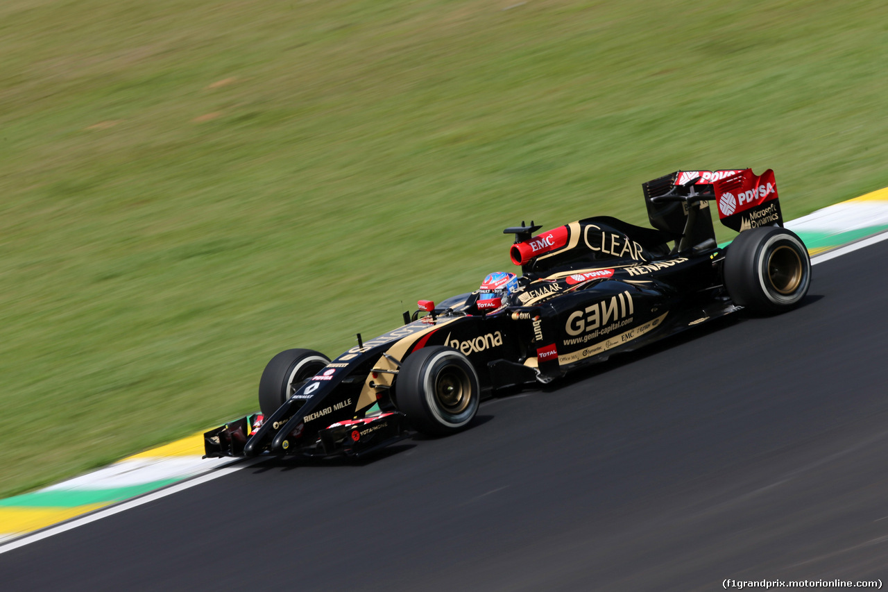 GP BRASILE, 07.11.2014 - Prove Libere 2, Romain Grosjean (FRA) Lotus F1 Team E22