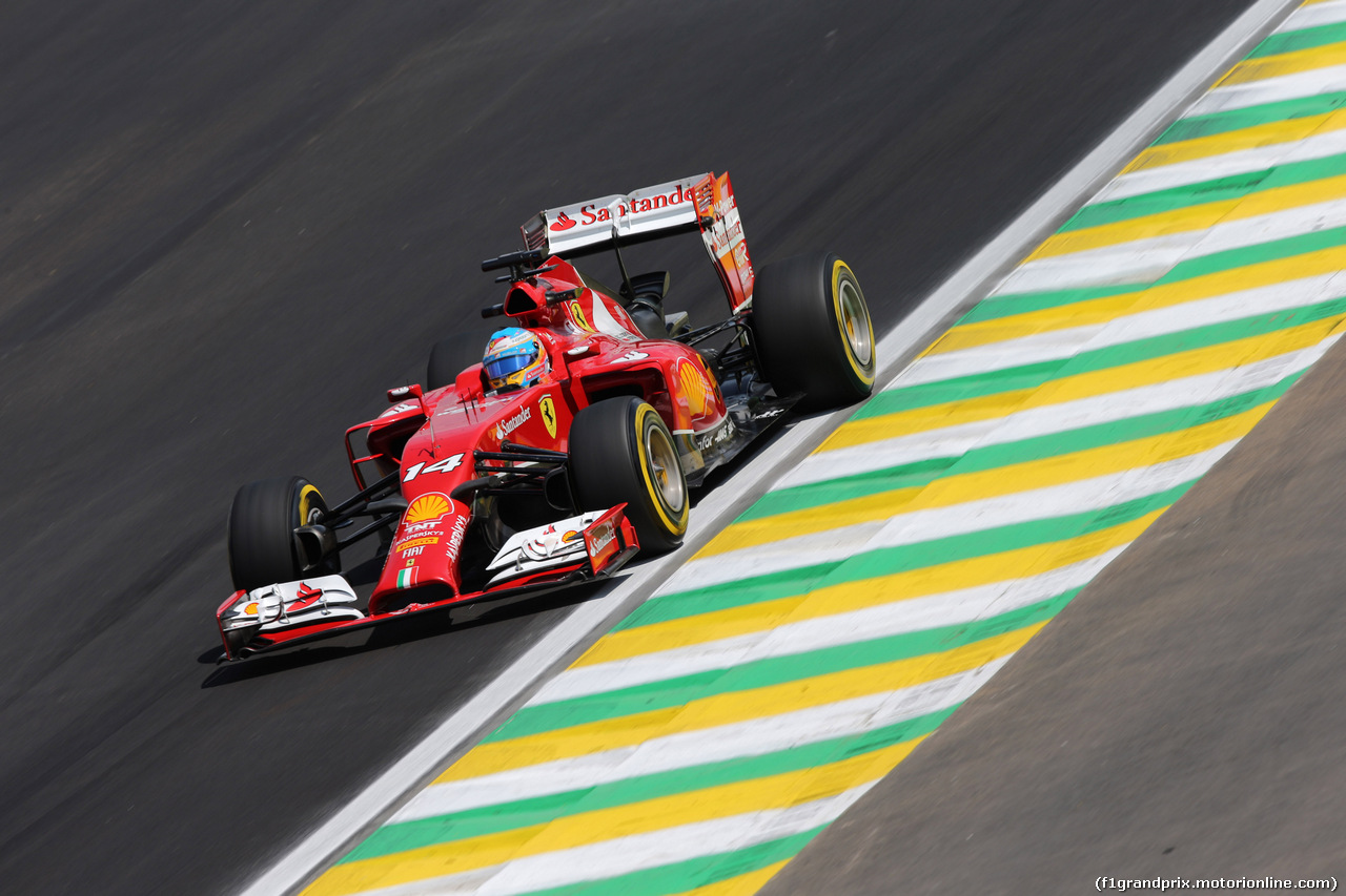 GP BRASILE, 07.11.2014 - Prove Libere 2, Fernando Alonso (ESP) Ferrari F14-T