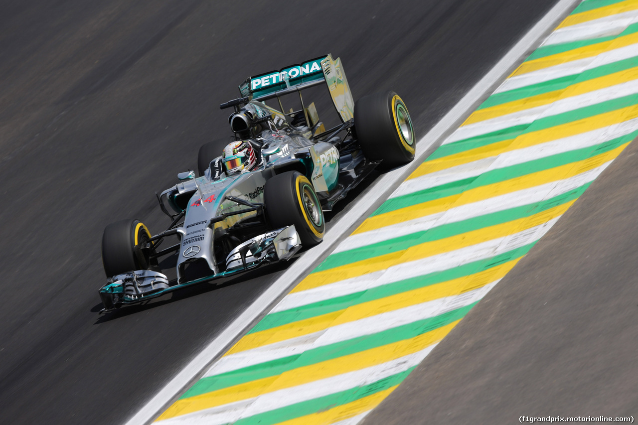 GP BRASILE, 07.11.2014 - Prove Libere 2, Lewis Hamilton (GBR) Mercedes AMG F1 W05