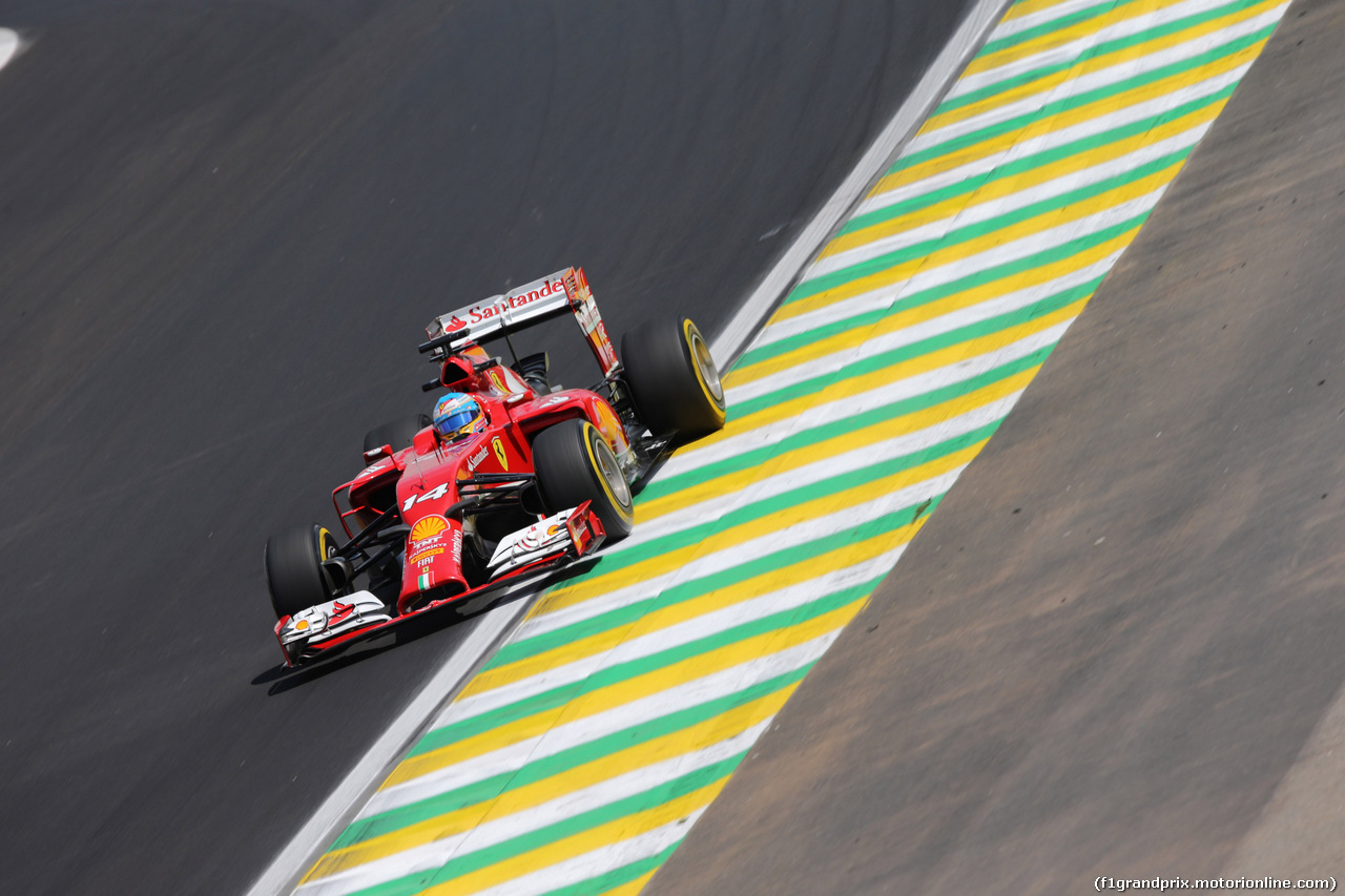 GP BRASILE, 07.11.2014 - Prove Libere 2, Fernando Alonso (ESP) Ferrari F14-T