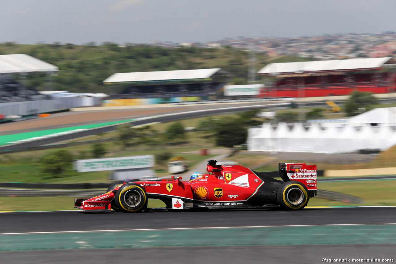 GP BRASILE, 07.11.2014 - Prove Libere 2, Fernando Alonso (ESP) Ferrari F14-T