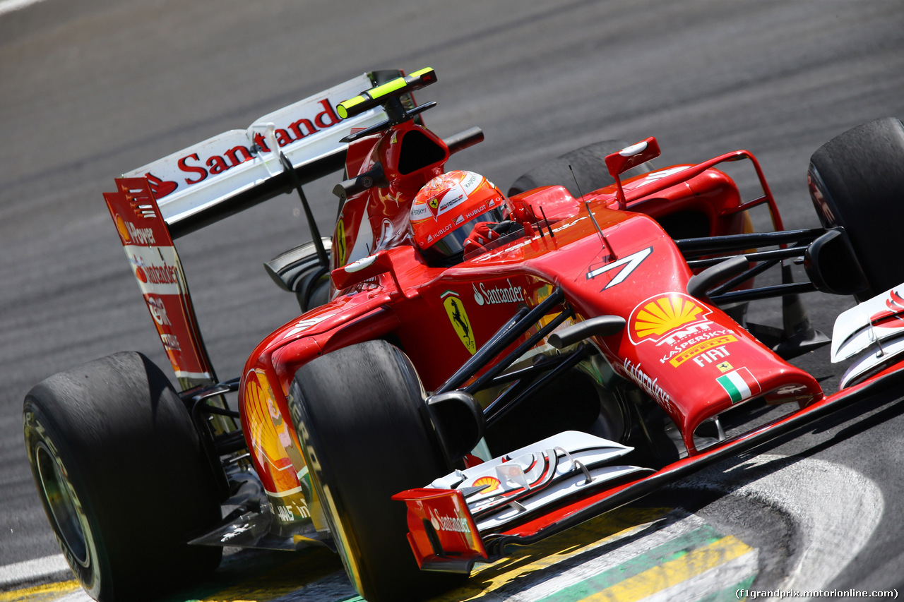 GP BRASILE, 07.11.2014 - Prove Libere 2, Kimi Raikkonen (FIN) Ferrari F14-T