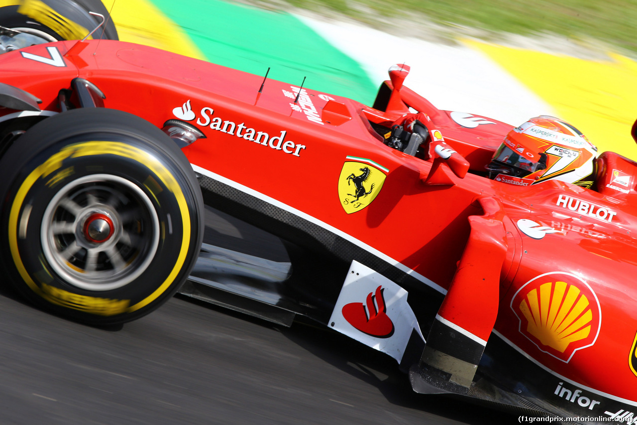 GP BRASILE, 07.11.2014 - Prove Libere 2, Kimi Raikkonen (FIN) Ferrari F14-T