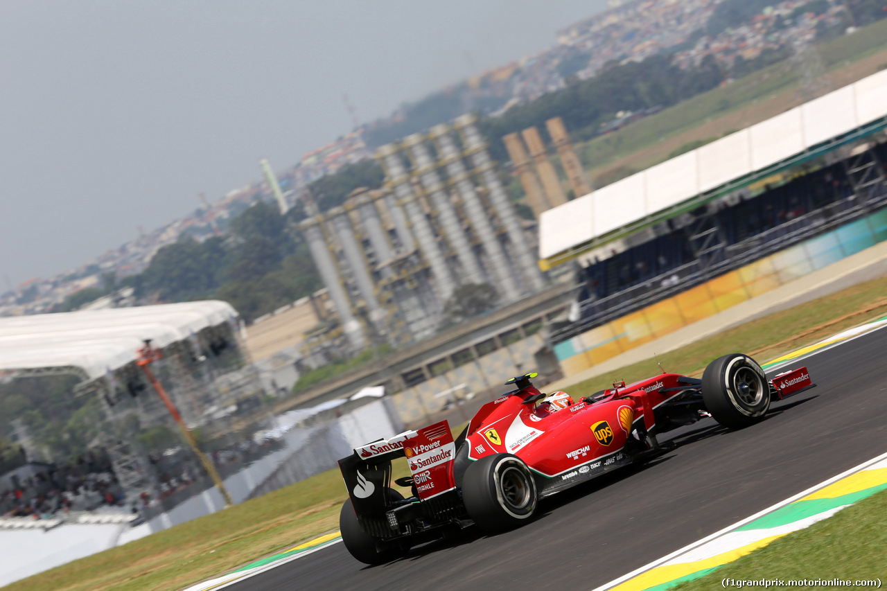 GP BRASILE, 07.11.2014 - Prove Libere 2, Kimi Raikkonen (FIN) Ferrari F14-T