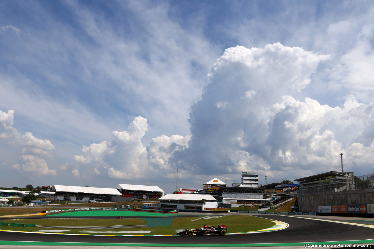 GP BRASILE, 07.11.2014 - Prove Libere 2, Romain Grosjean (FRA) Lotus F1 Team E22