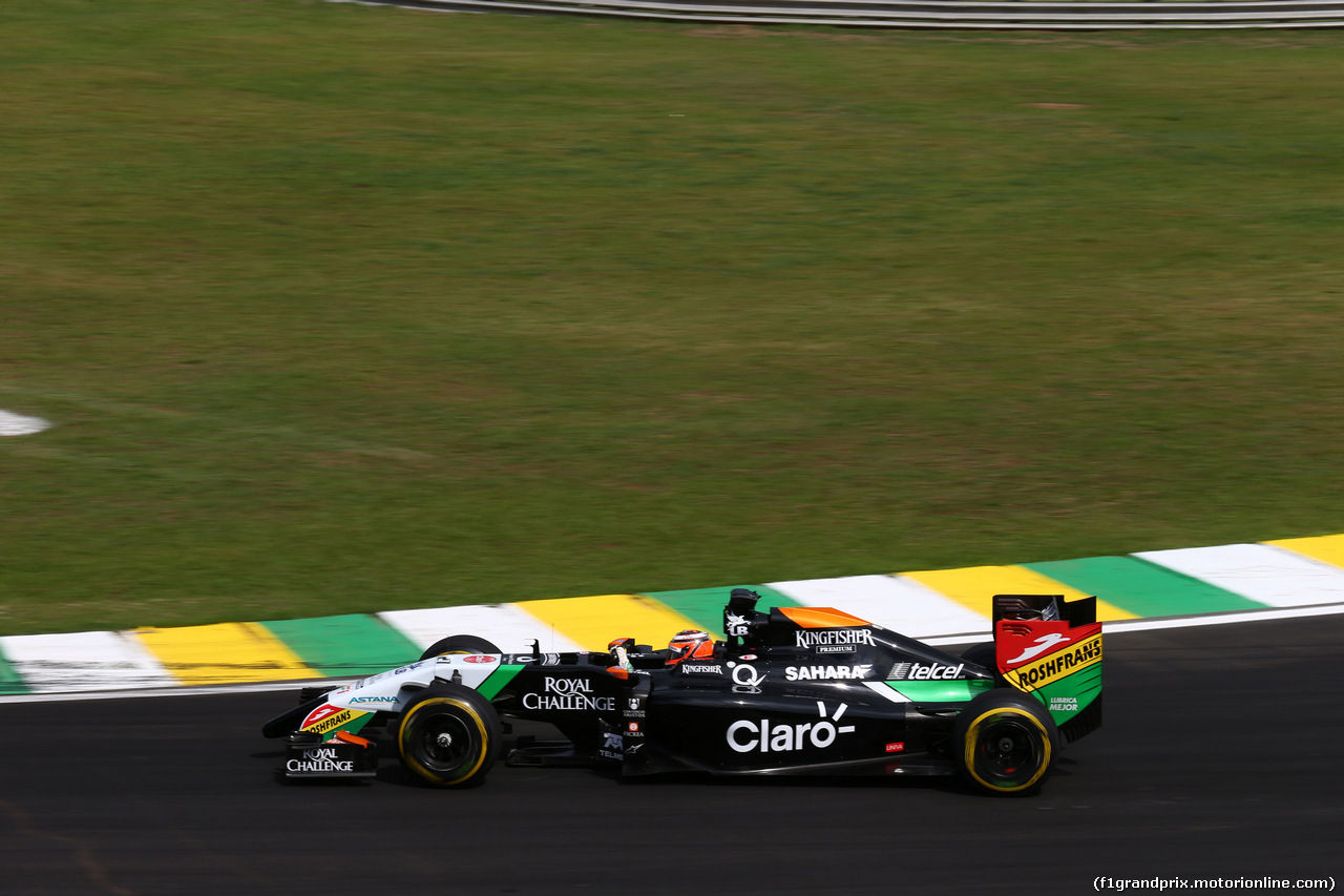 GP BRASILE, 07.11.2014 - Prove Libere 2, Nico Hulkenberg (GER) Sahara Force India F1 VJM07