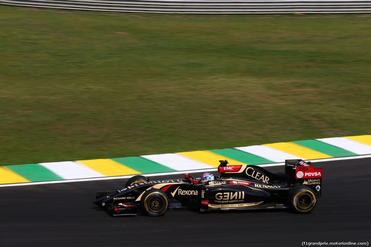 GP BRASILE, 07.11.2014 - Prove Libere 2, Romain Grosjean (FRA) Lotus F1 Team E22