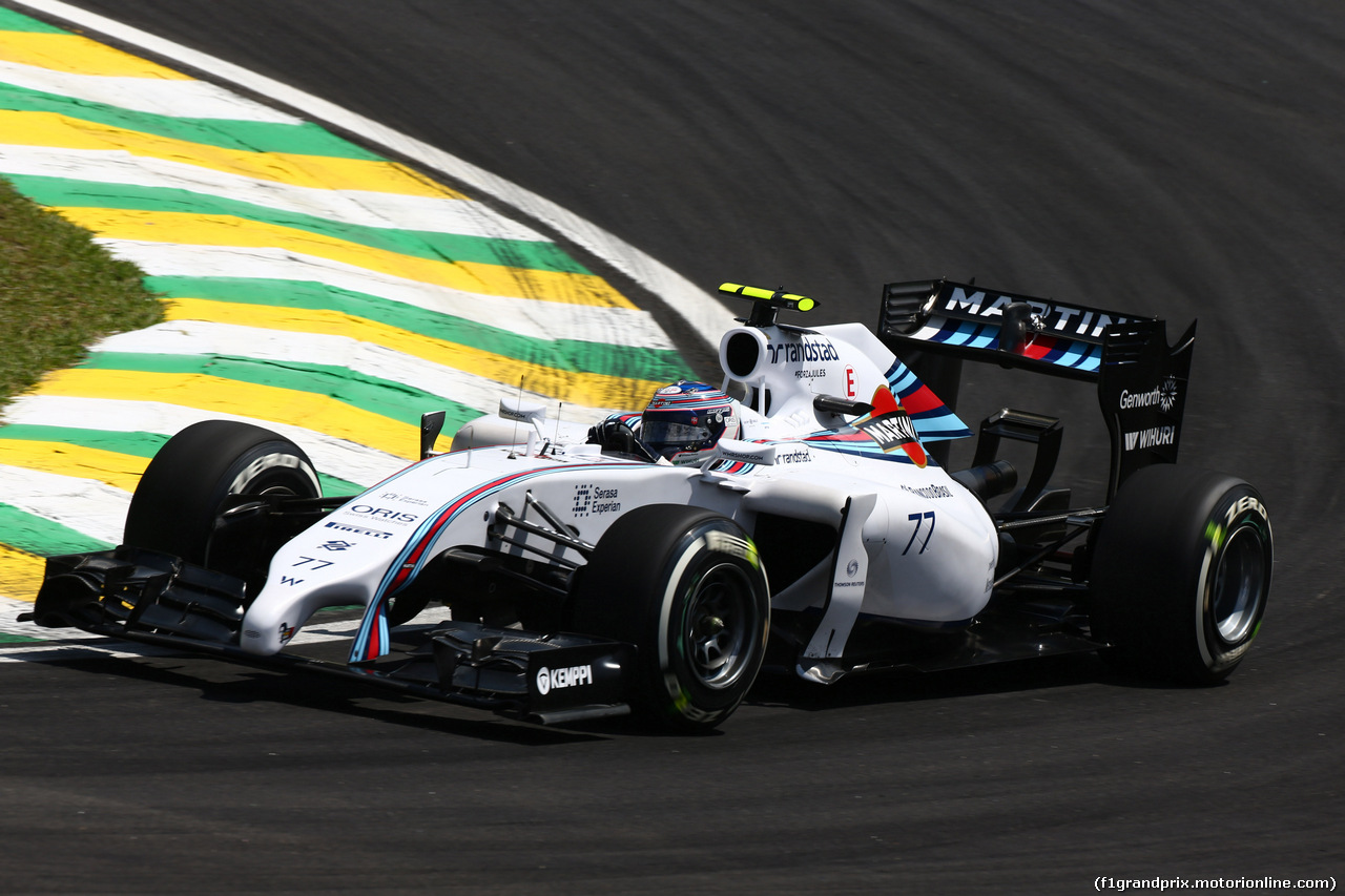 GP BRASILE, 07.11.2014 - Prove Libere 2, Valtteri Bottas (FIN) Williams F1 Team FW36