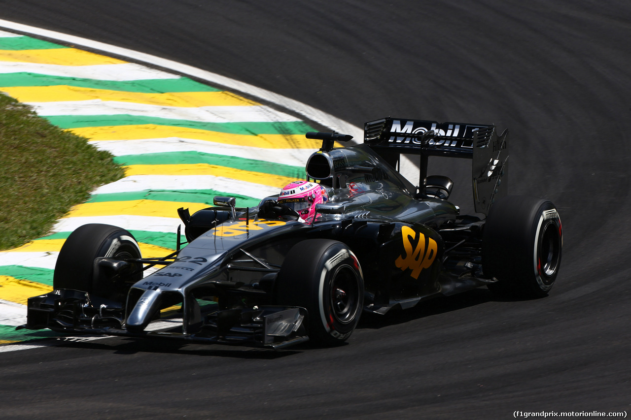 GP BRASILE, 07.11.2014 - Prove Libere 2, Jenson Button (GBR) McLaren Mercedes MP4-29