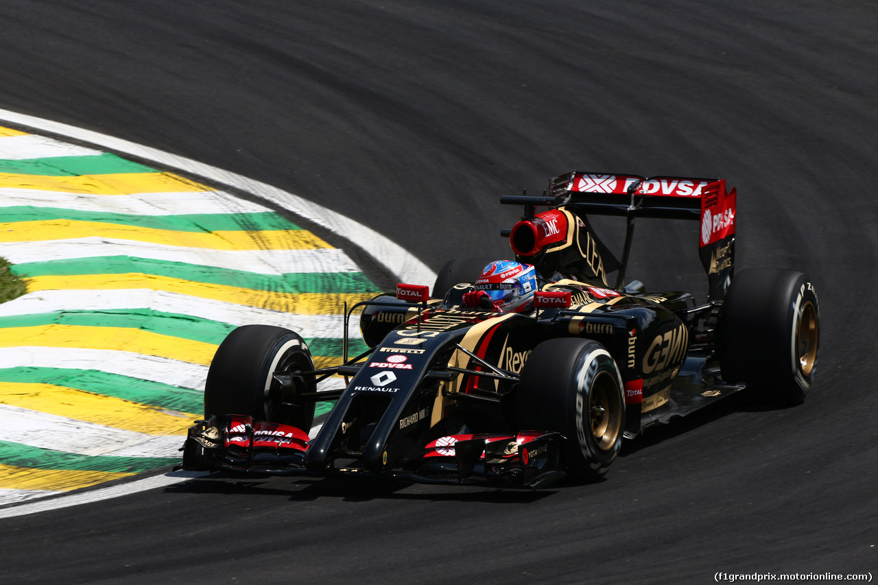 GP BRASILE, 07.11.2014 - Prove Libere 2, Romain Grosjean (FRA) Lotus F1 Team E22