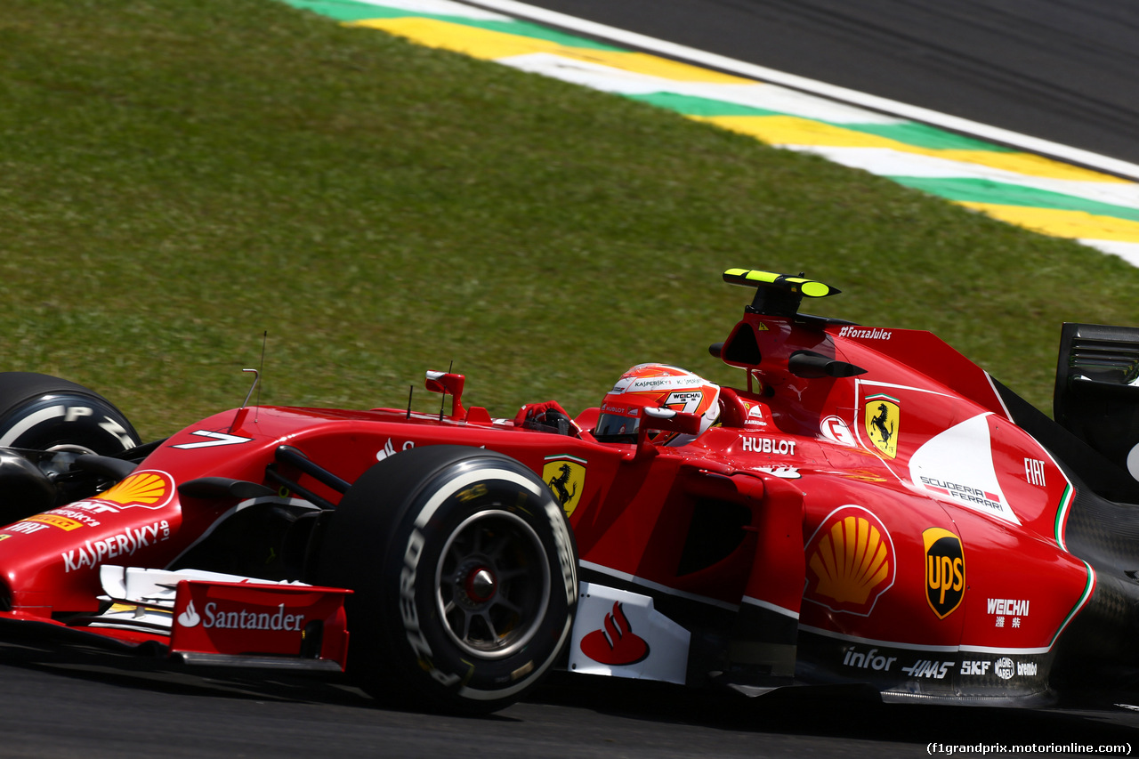 GP BRASILE, 07.11.2014 - Prove Libere 2, Kimi Raikkonen (FIN) Ferrari F14-T