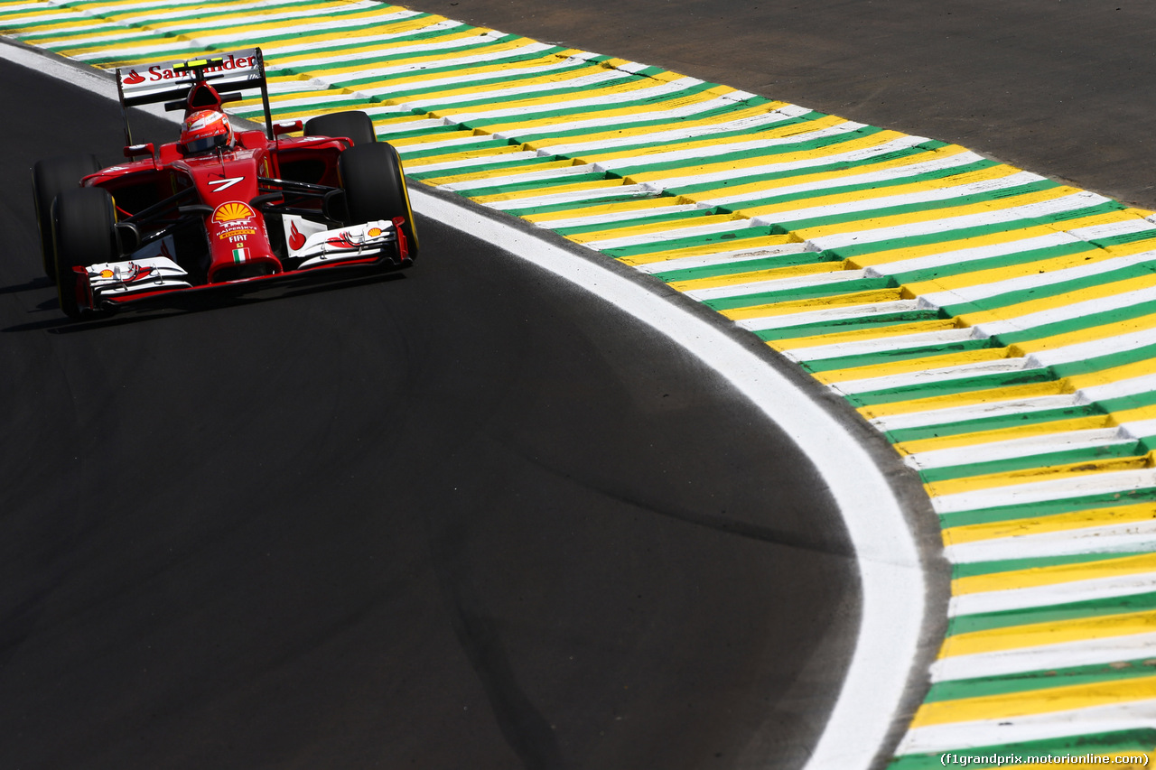 GP BRASILE, 07.11.2014 - Prove Libere 2, Kimi Raikkonen (FIN) Ferrari F14-T