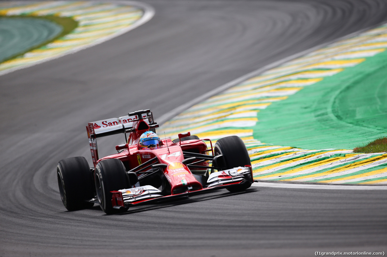 GP BRASILE, 07.11.2014 - Prove Libere 2, Fernando Alonso (ESP) Ferrari F14-T