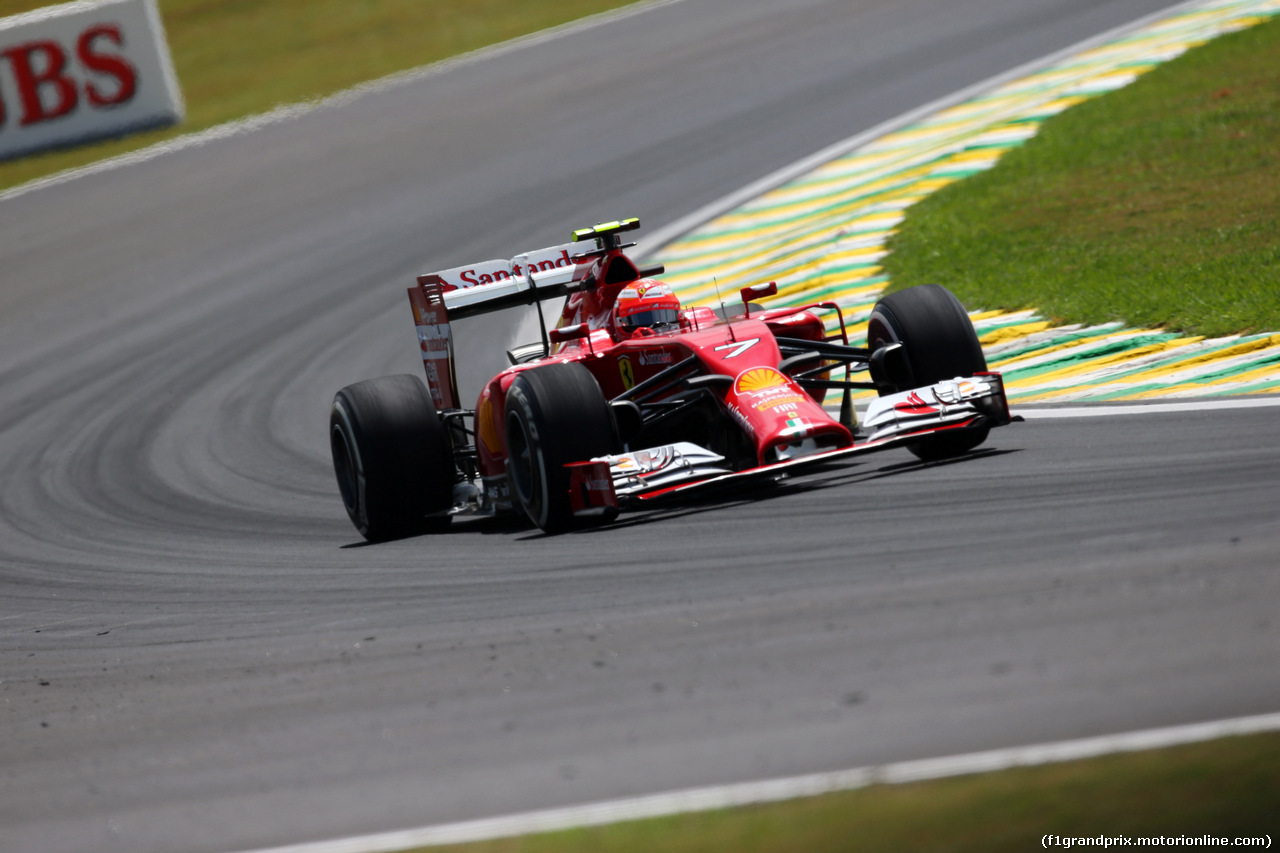 GP BRASILE, 07.11.2014 - Prove Libere 2, Kimi Raikkonen (FIN) Ferrari F14-T