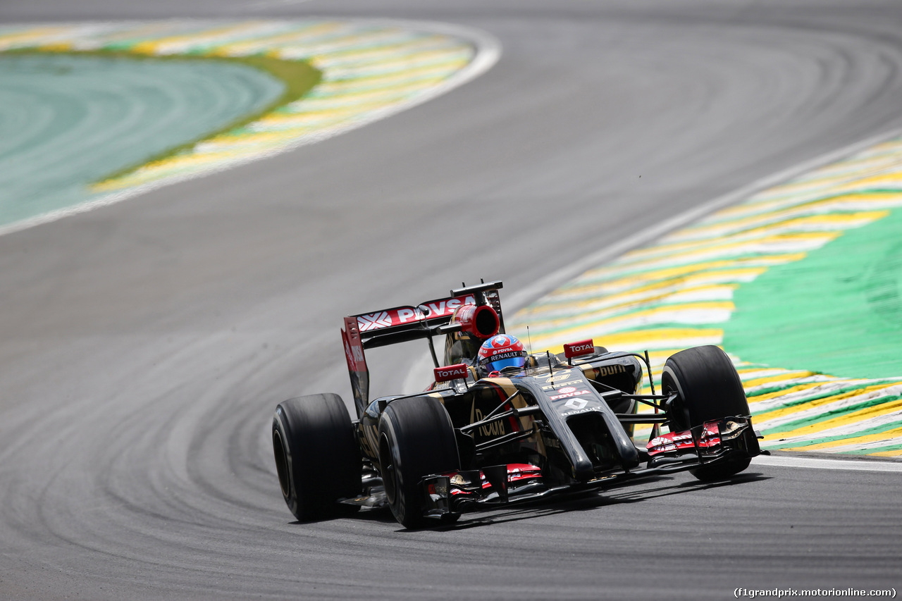 GP BRASILE, 07.11.2014 - Prove Libere 2, Romain Grosjean (FRA) Lotus F1 Team E22