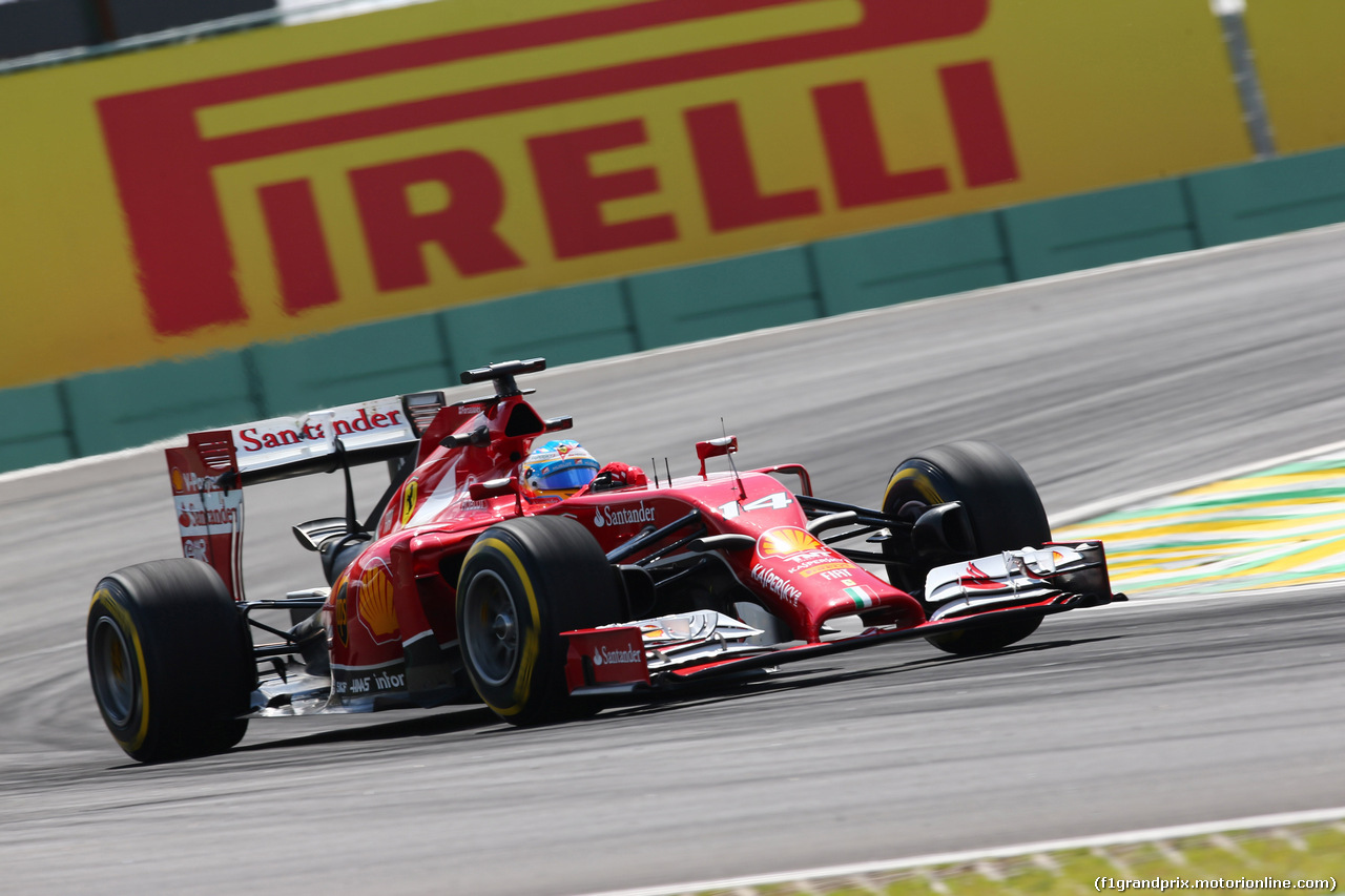 GP BRASILE, 07.11.2014 - Prove Libere 2, Fernando Alonso (ESP) Ferrari F14-T