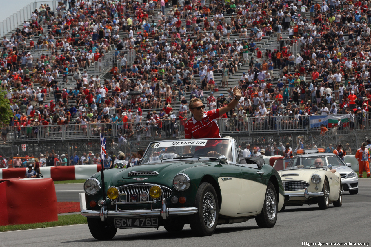 GP CANADA, 08.06.2014- Max Chilton (GBR), Marussia F1 Team MR03 at drivers parade