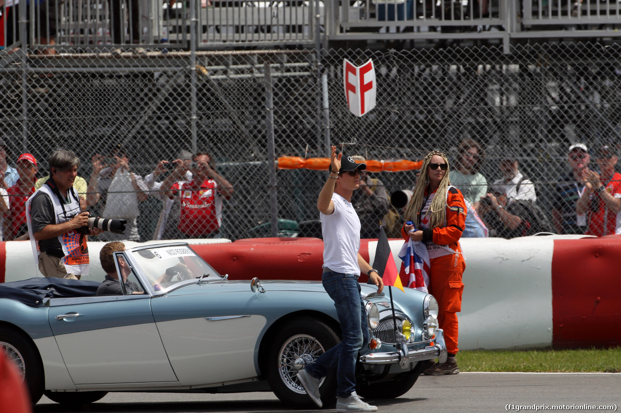 GP CANADA, 08.06.2014- Nico Rosberg (GER) Mercedes AMG F1 W05 at drivers parade