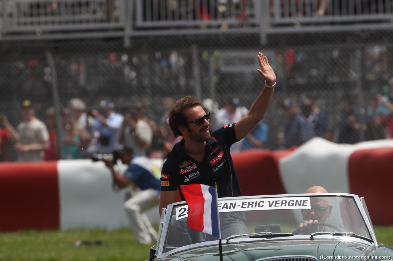 GP CANADA, 08.06.2014- Jean-Eric Vergne (FRA) Scuderia Toro Rosso STR9 at drivers parade