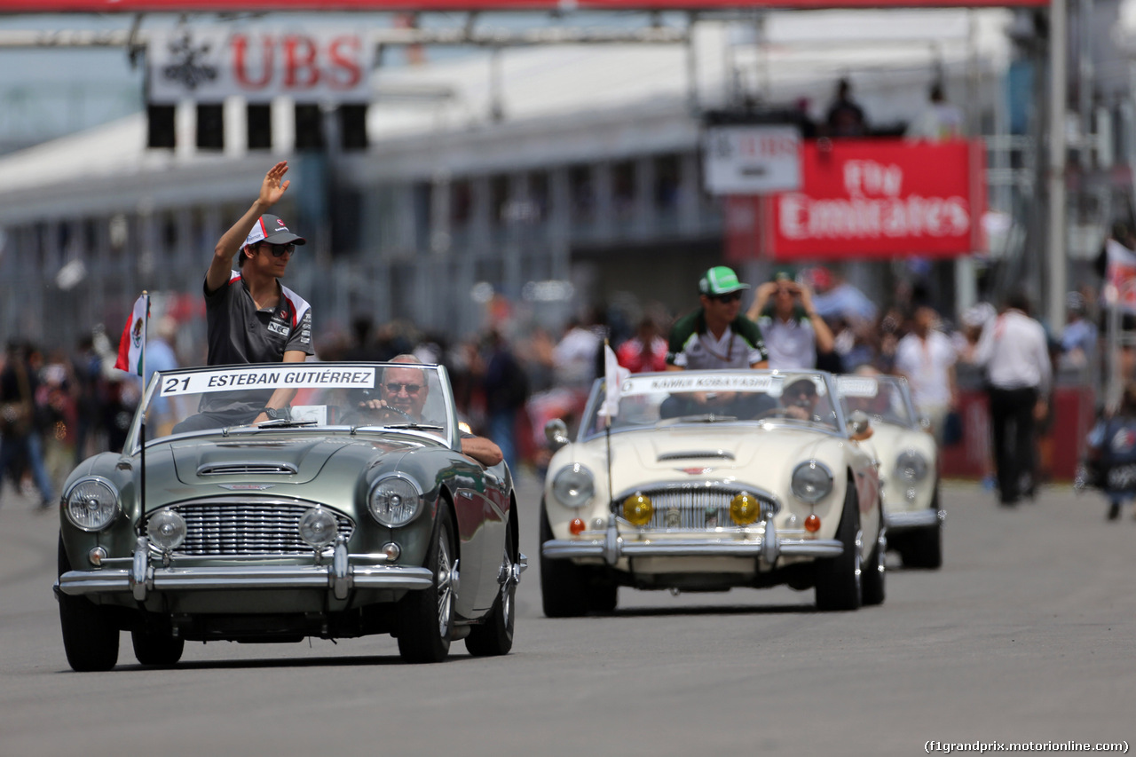 GP CANADA, 08.06.2014- Esteban Gutierrez (MEX), Sauber F1 Team C33 at drivers parade