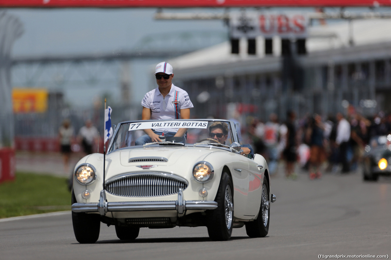 GP CANADA, 08.06.2014- Valtteri Bottas (FIN) Williams F1 Team FW36 at drivers parade