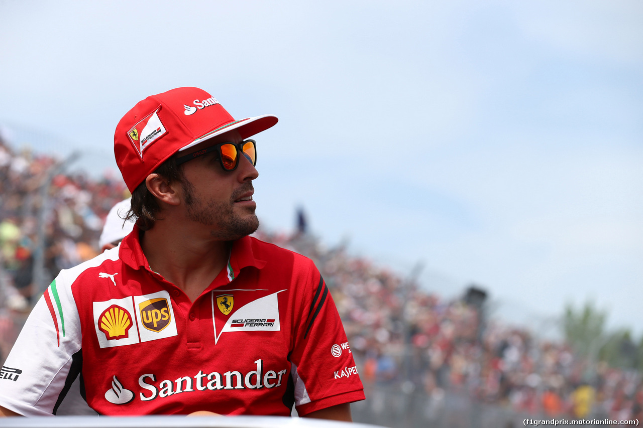 GP CANADA, 08.06.2014- Fernando Alonso (ESP) Ferrari F14-T at drivers parade