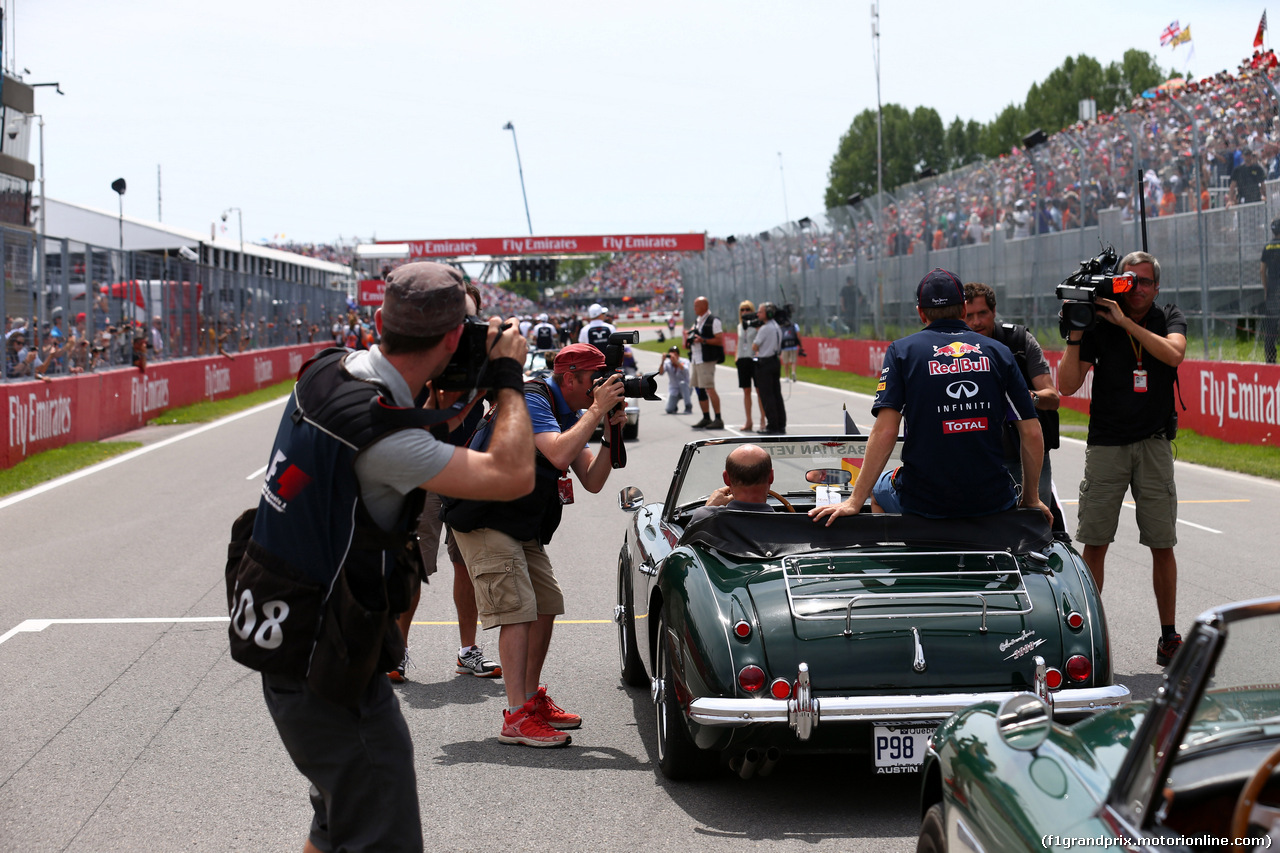 GP CANADA, 08.06.2014- Sebastian Vettel (GER) Red Bull Racing RB10 at drivers parade