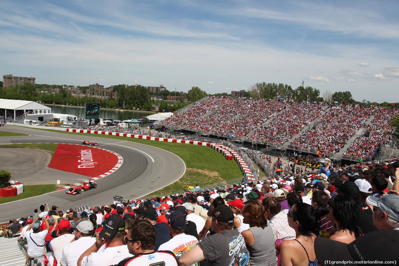 GP CANADA, 08.06.2014- Gara, Fernando Alonso (ESP) Ferrari F14-T davanti a Kimi Raikkonen (FIN) Ferrari F14-T