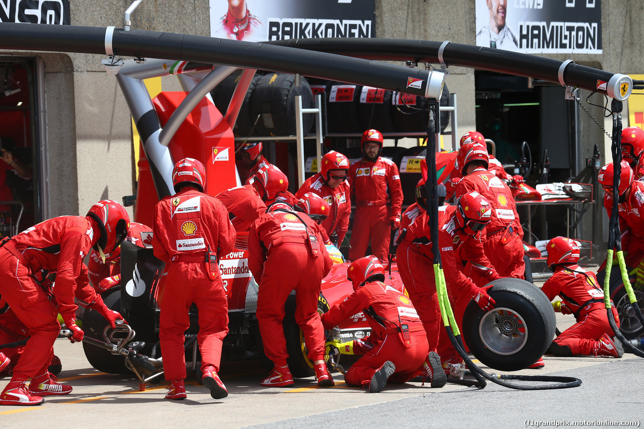 GP CANADA, 08.06.2014- Gara, Pit stop, Fernando Alonso (ESP) Ferrari F14-T