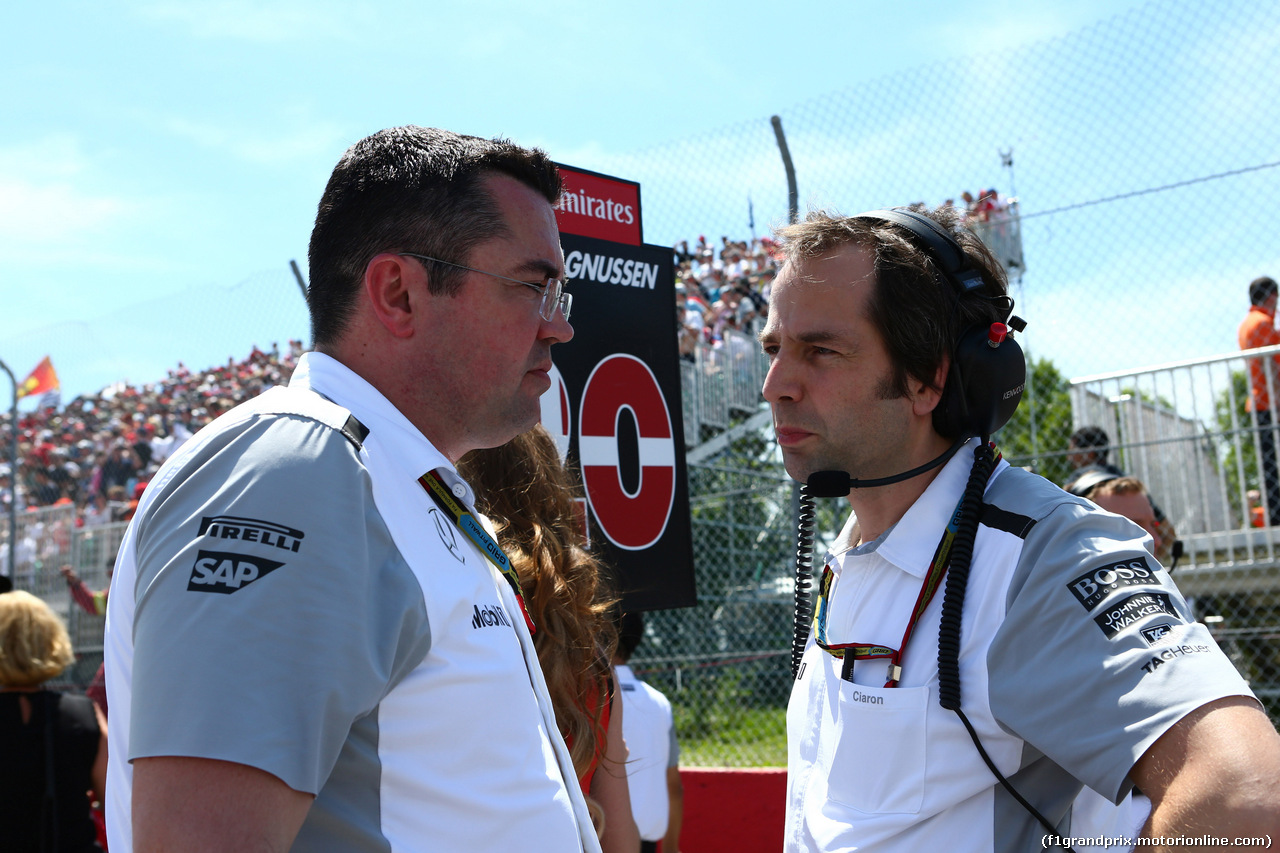 GP CANADA, 08.06.2014- Gara, Eric Boullier (FRA) McLaren Racing Director (Left)