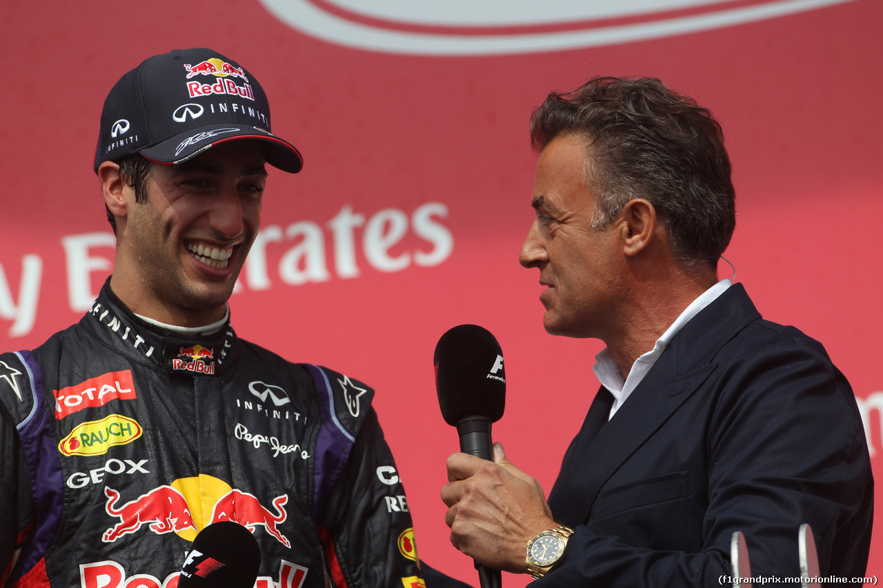 GP CANADA, 08.06.2014- Gara, Daniel Ricciardo (AUS) Red Bull Racing RB10 vincitore with Jean Alesi (FRA)