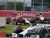 GP CANADA, 08.06.2014- Gara, Daniel Ricciardo (AUS) Red Bull Racing RB10 overtakes Sergio Perez (MEX) Sahara Force India F1 VJM07