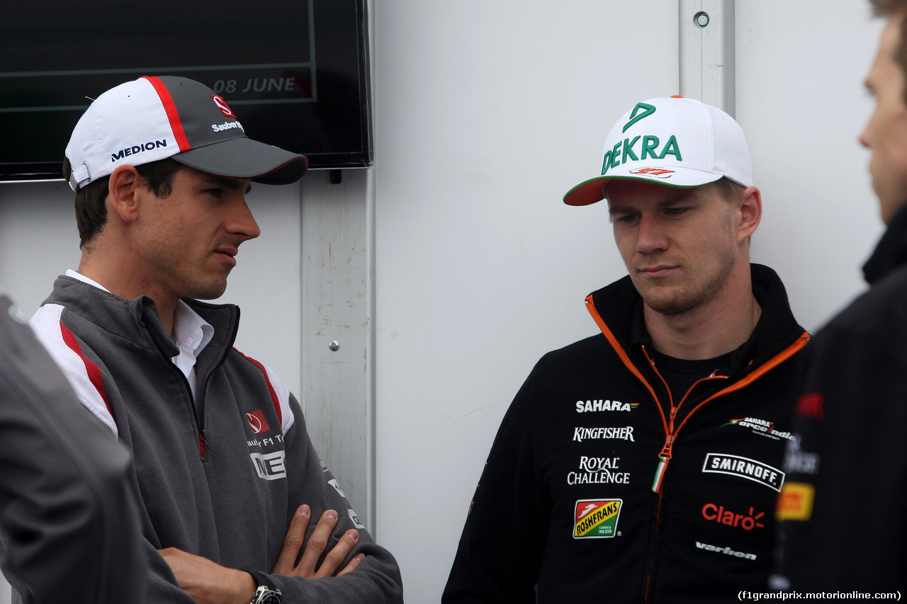 GP CANADA, 05.06.2014- Adrian Sutil (GER) Sauber F1 Team C33 e Nico Hulkenberg (GER) Sahara Force India F1 VJM07