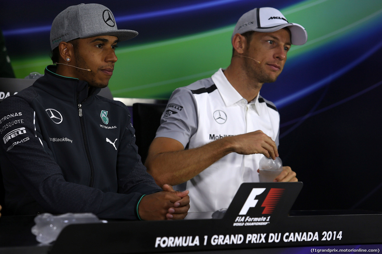 GP CANADA, 05.06.2014- Conferenza Stampa, Lewis Hamilton (GBR) Mercedes AMG F1 W05 e Jenson Button (GBR) McLaren Mercedes MP4-29