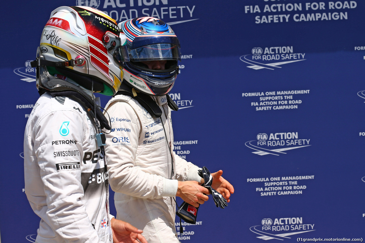 GP CANADA, 07.06.2014- Qualifiche, Lewis Hamilton (GBR) Mercedes AMG F1 W05 e Valtteri Bottas (FIN) Williams F1 Team FW36