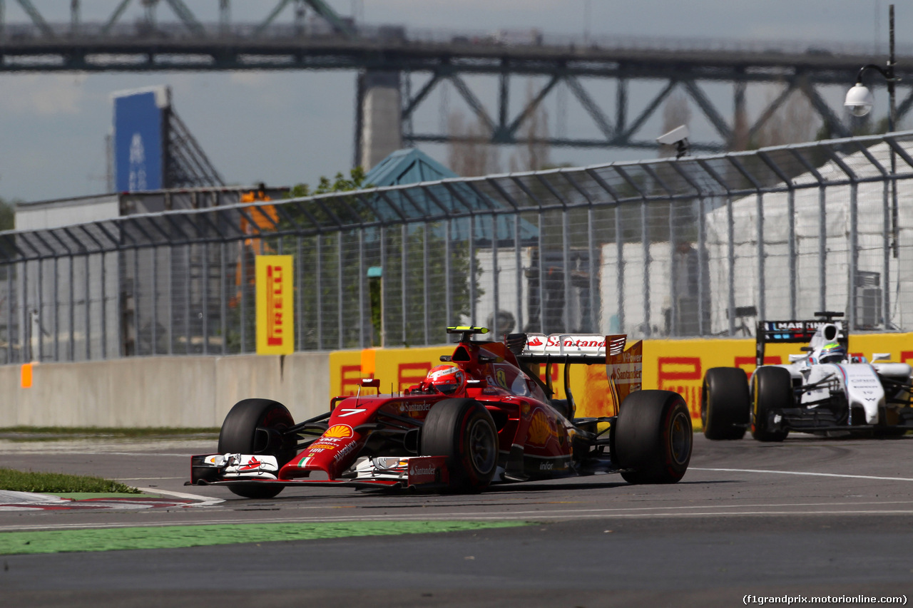 GP CANADA, 06.06.2014- Prove Libere 2, Kimi Raikkonen (FIN) Ferrari F14-T e Felipe Massa (BRA) Williams F1 Team FW36