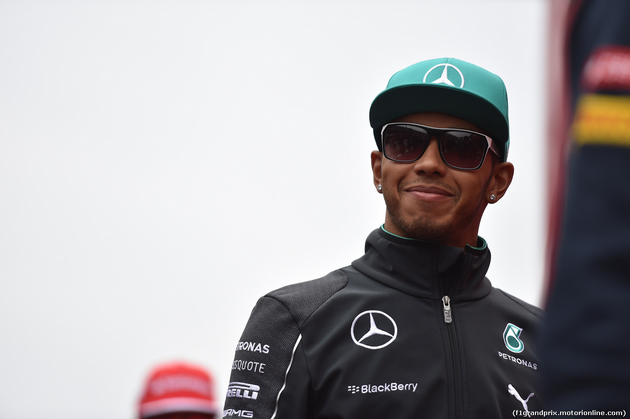 GP CINA, 20.04.2014- Drivers parade, Lewis Hamilton (GBR) Mercedes AMG F1 W05