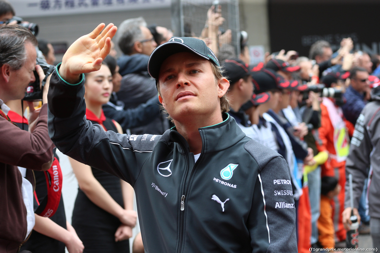 GP CINA, 20.04.2014- Drivers parade, Nico Rosberg (GER) Mercedes AMG F1 W05
