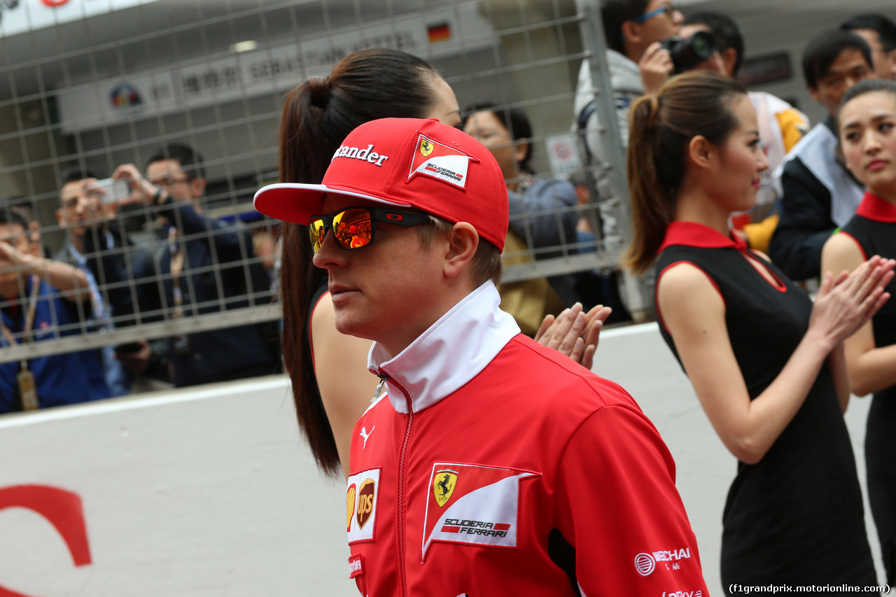 GP CINA, 20.04.2014- Drivers parade, Kimi Raikkonen (FIN) Ferrari F14T